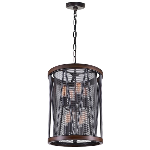 Cwi Lighting Parsh 8 Light Drum Shade Chandelier With Pewter Finish 9954P16-8-101 - main